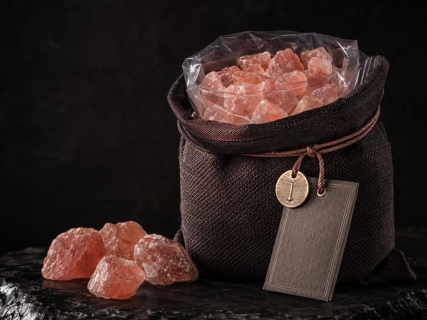 Selected whole pink salt crystals from the Khewra Reserve presentation